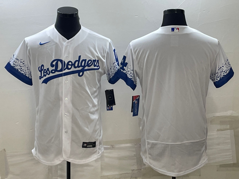 Men's Los Angeles Dodgers Blank White City Connect Flex Base Stitched Baseball Jersey Men's Los Angeles Dodgers Blank White City Connect Flex Base Stitched Baseball Jersey